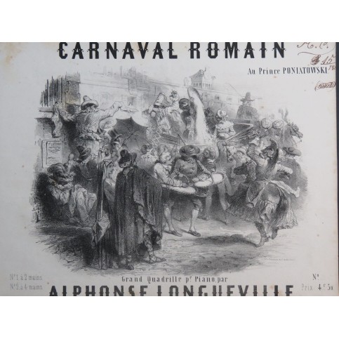 LONGUEVILLE Alphonse Carnaval Romain Piano ca1850