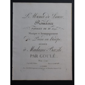 GOULÉ Jacques Nicolas L'Absence de Laure Chant Piano ca1810