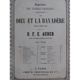 AUBER D. F. E. Dieu et la Bayadère Opéra Chant Piano ca1830