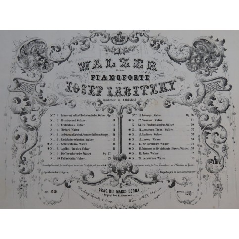 LABITZKY Joseph Aurora Walzer op 34 Piano ca1837