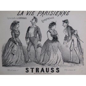 STRAUSS La Vie Parisienne Offenbach Quadrille Piano XIXe