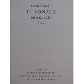 REZÁC Ivan Sonate No 2 Piano 1960