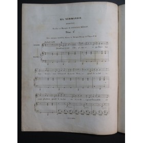 BÉRAT Frédéric Ma Normandie Chant Piano ca1840