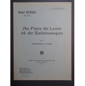 BUSSER Henri Au Pays de Léon et de Salamanque Piano Saxophone