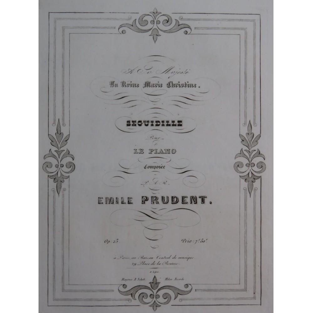 PRUDENT Émile Seguidille op 25 Piano 1846