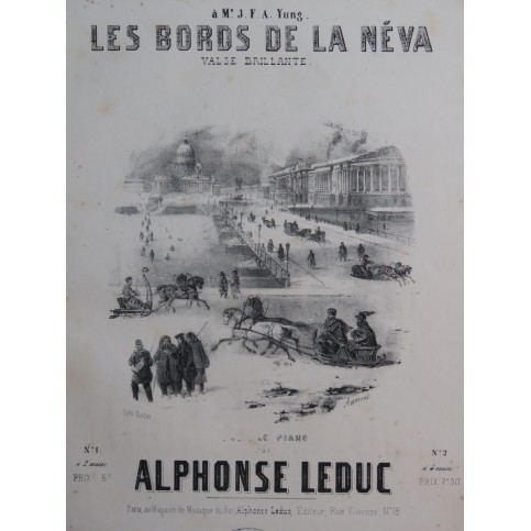 LEDUC Alphonse Les Bords de la Néva Piano ca1850