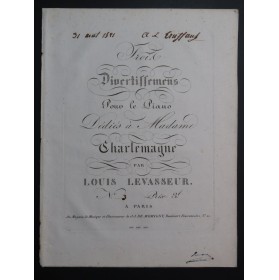 LEVASSEUR Louis Divertissement No 3 Piano ca1820