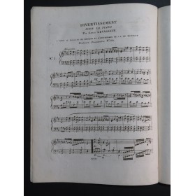 LEVASSEUR Louis Divertissement No 3 Piano ca1820