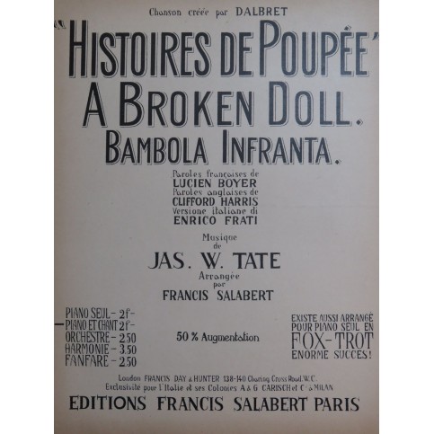 TATE Jas Bambola Infranta Chant Piano 1916