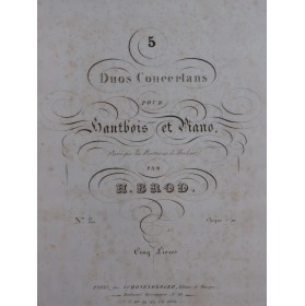 BROD Henri Duo Concertant No 2 Piano Hautbois ca1830