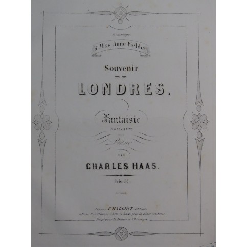 HAAS Charles Souvenir de Londres Piano ca1860