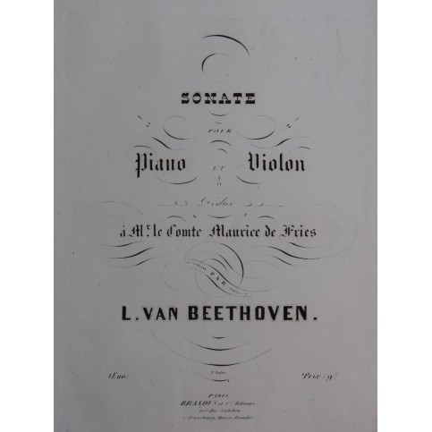 BEETHOVEN Sonate op 24 Le Printemps Piano Violon ca1848