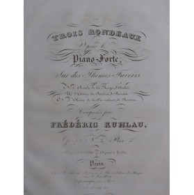 KUHLAU Frédéric Rondo Thème de la Pie Voleuse Rossini op 73 Piano ca1827