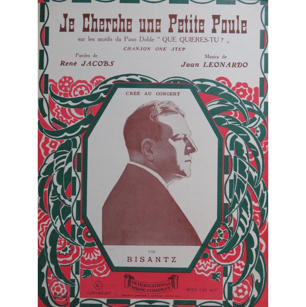 LEONARDO Juan Je cherche une petite poule Chant Piano 1930