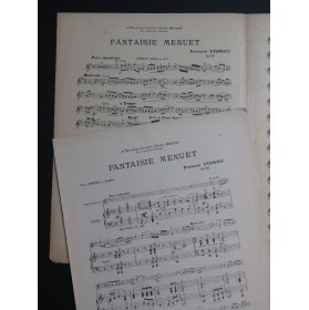 ANDRIEU Fernand Fantaisie Menuet op 98 Piano Cornet 1939