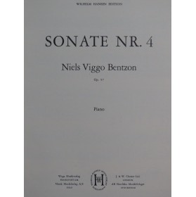 BENTZON Niels Viggo Sonate No 4 op 57 Piano 1957