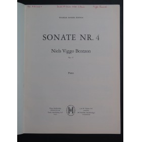 BENTZON Niels Viggo Sonate No 4 op 57 Piano 1957