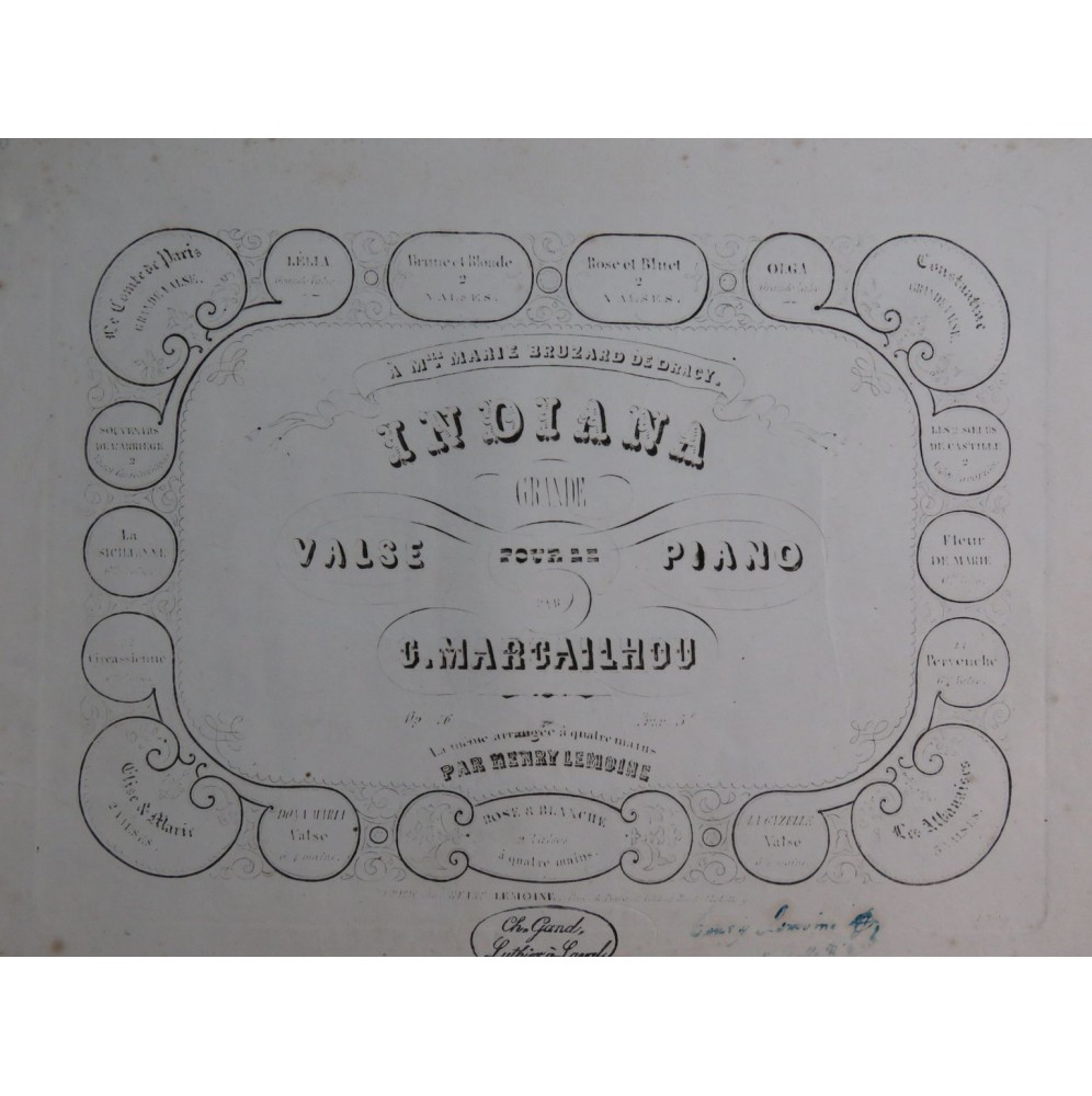 MARCAILHOU Gatien Indiana Piano ca1850