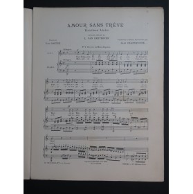 BEETHOVEN Amour sans Trêve Chant Piano 1903