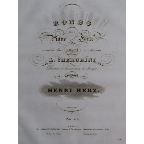 HERZ Henri Rondo extrait du Trio Piano ca1830