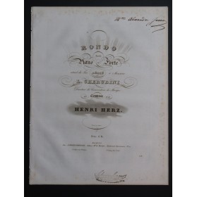 HERZ Henri Rondo extrait du Trio Piano ca1830