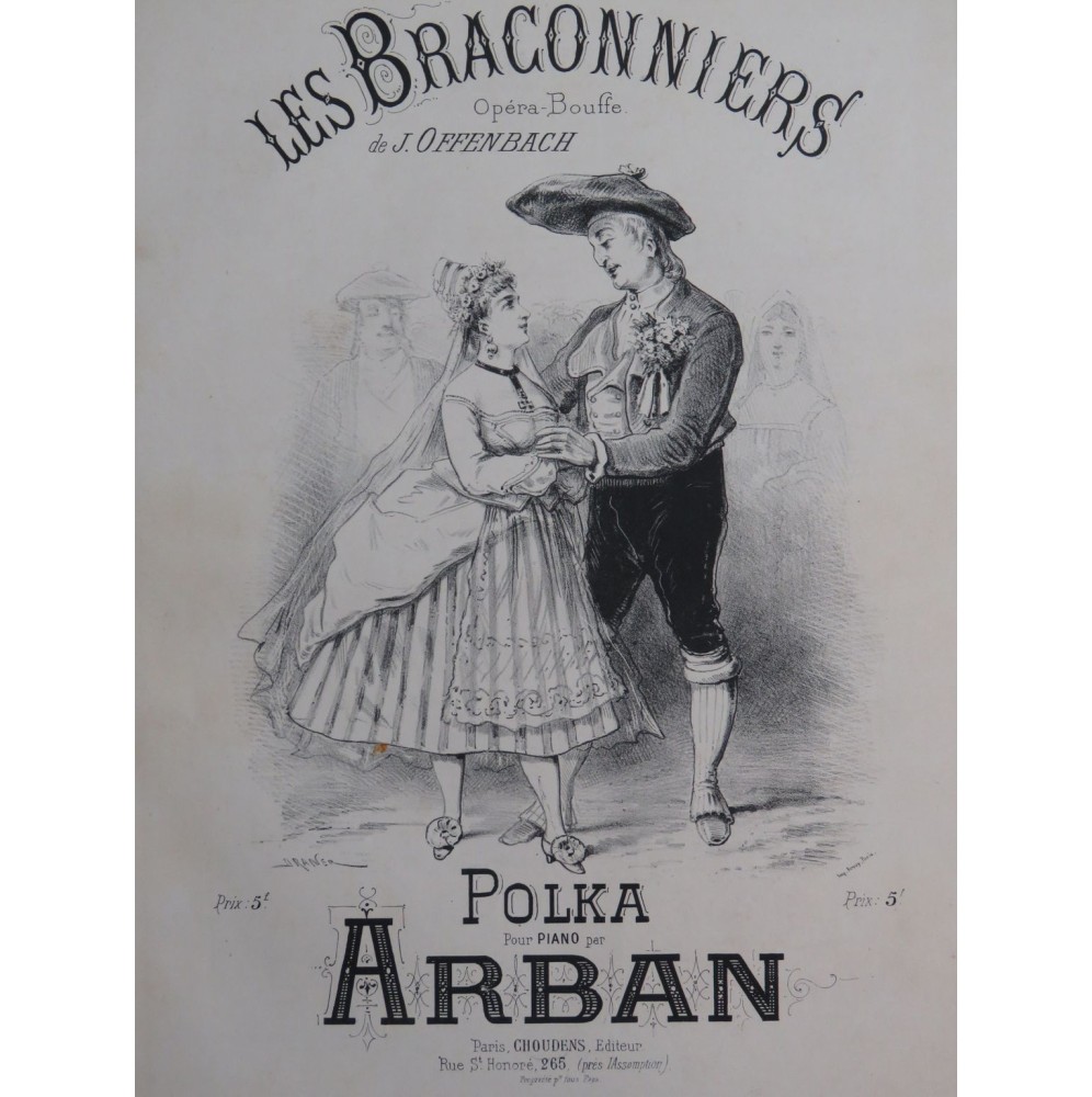 ARBAN Les Braconniers J. Offenbach Polka Piano 1873