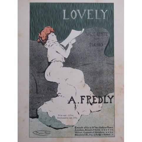 FREDLY A. Lovely Piano ca1902