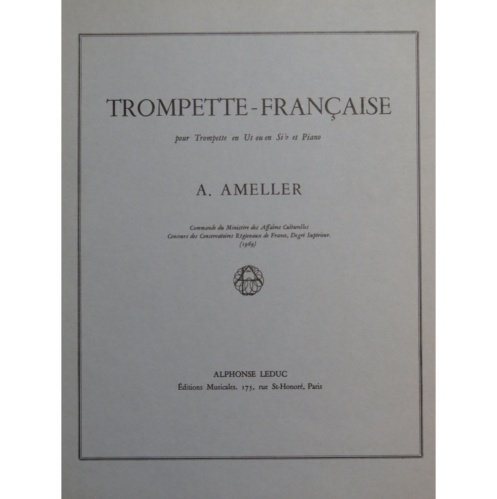 AMELLER André Trompette Française Piano Trompette 1969