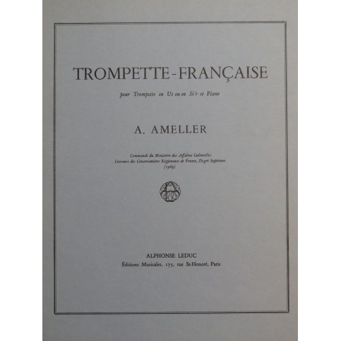 AMELLER André Trompette Française Piano Trompette 1969