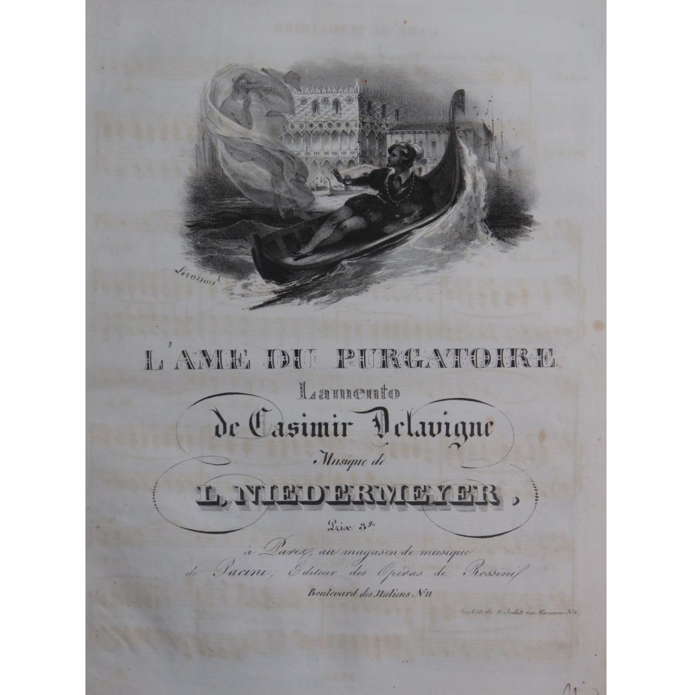 NIEDERMEYER Louis L'Ame du Purgatoire Chant Piano ca1830