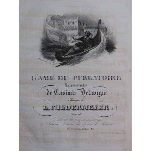 NIEDERMEYER Louis L'Ame du Purgatoire Chant Piano ca1830