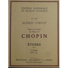 CHOPIN Frédéric Études op 25 1er Volume Alfred Cortot Piano 1943