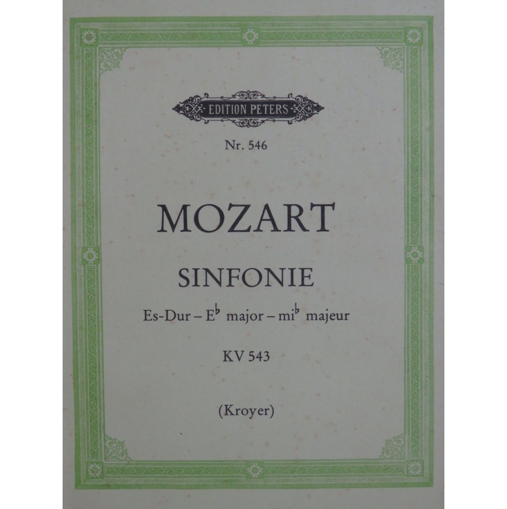 MOZART W. A. Sinfonie Symphonie Es Dur KV 543 Orchestre 1980