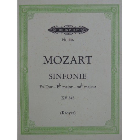 MOZART W. A. Sinfonie Symphonie Es Dur KV 543 Orchestre 1980