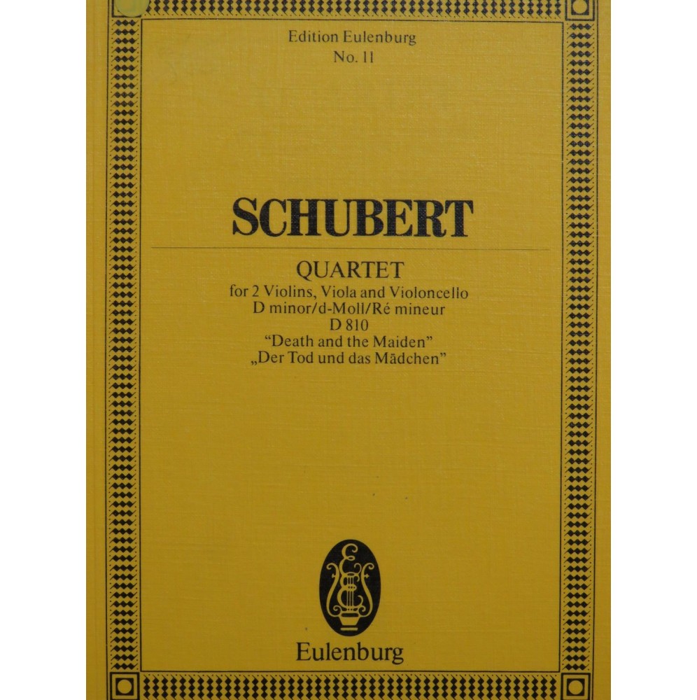 SCHUBERT Franz Quartet D minor D 810 Violon Alto Violoncelle