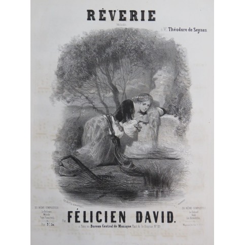 DAVID Félicien Rêverie Chant Piano ca1840