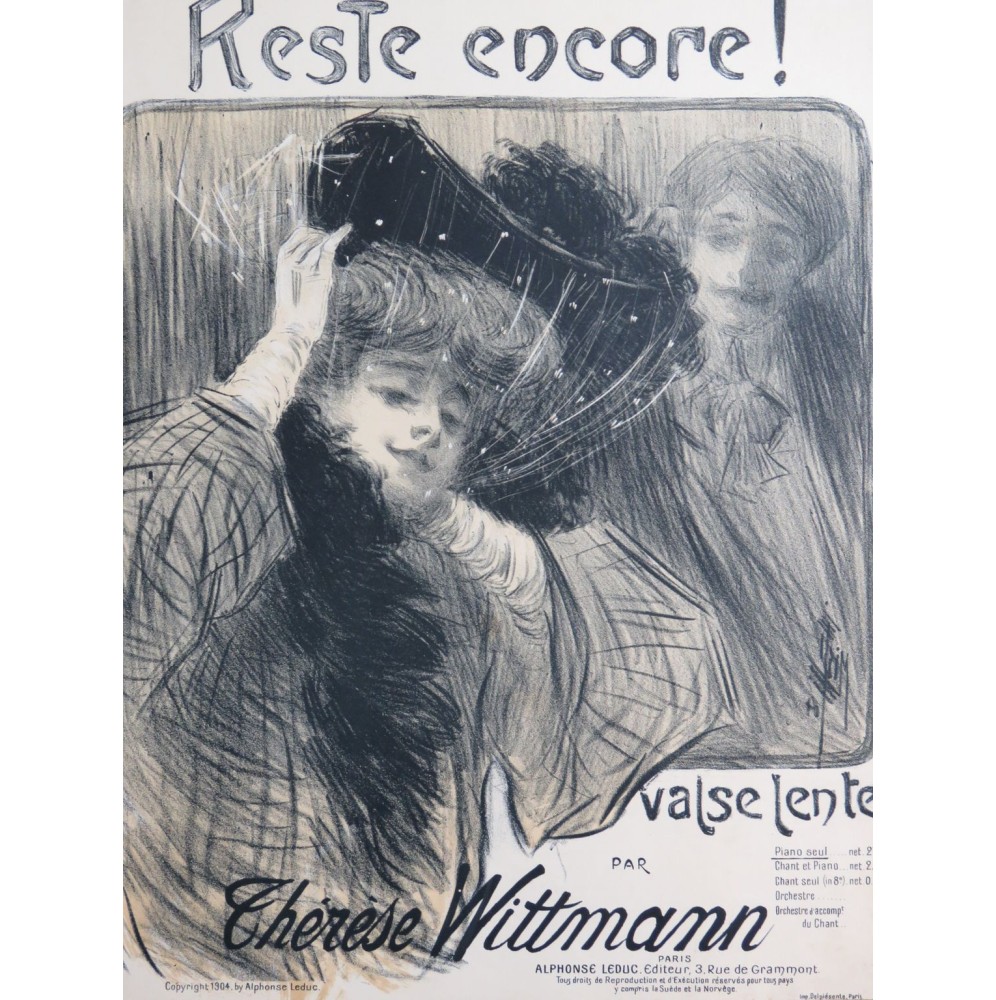 WITTMANN Thérèse Reste Encore Piano 1904