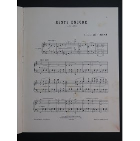 WITTMANN Thérèse Reste Encore Piano 1904