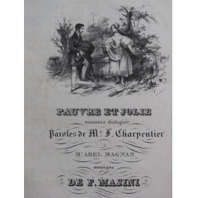 MASINI F. Pauvre et Jolie Chant Guitare ca1830