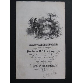 MASINI F. Pauvre et Jolie Chant Guitare ca1830