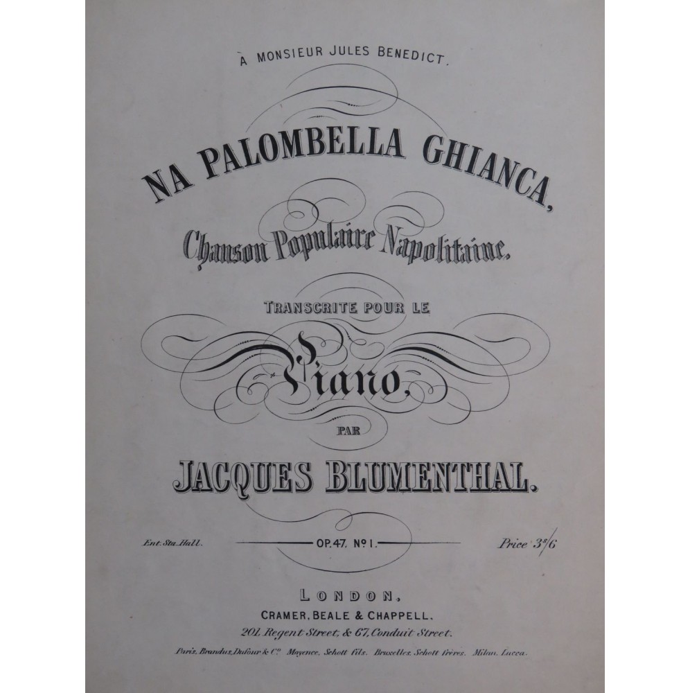 BLUMENTHAL Jacques Na Palombella Ghianca Piano ca1855