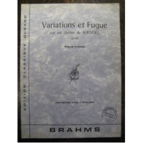 BRAHMS Johannes Variations et Fugue Piano