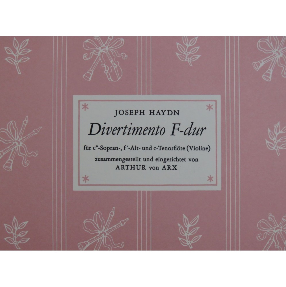 HAYDN Joseph Divertimento F dur 3 Recorders Flûtes à bec 1956