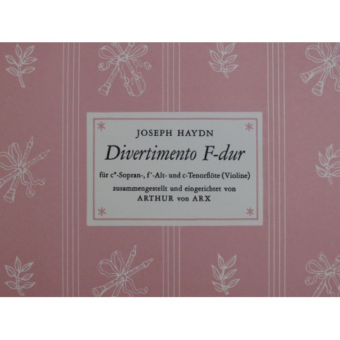 HAYDN Joseph Divertimento F dur 3 Recorders Flûtes à bec 1956