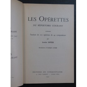 OSTER Louis Les Opérettes du répertoire courant 1953