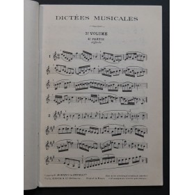 GEDALGE Amélie André Dictées Musicales 3e Volume 1923