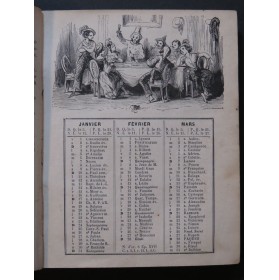 Almanach Chantant Chansons Françaises 1869 1870 1872 1873 1874