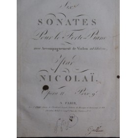 NICOLAÏ Valentino Six Sonatines op 11 Piano Violon ca1810