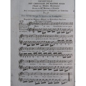 LEMOINE Vaudeville des Chevilles de Maître Adam Chant Guitare ca1820