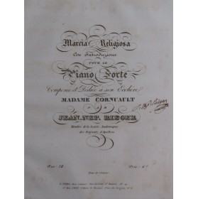 RIEGER Jean-Népomucène Marcia Religiosa op 58 Dédicace Piano ca1820